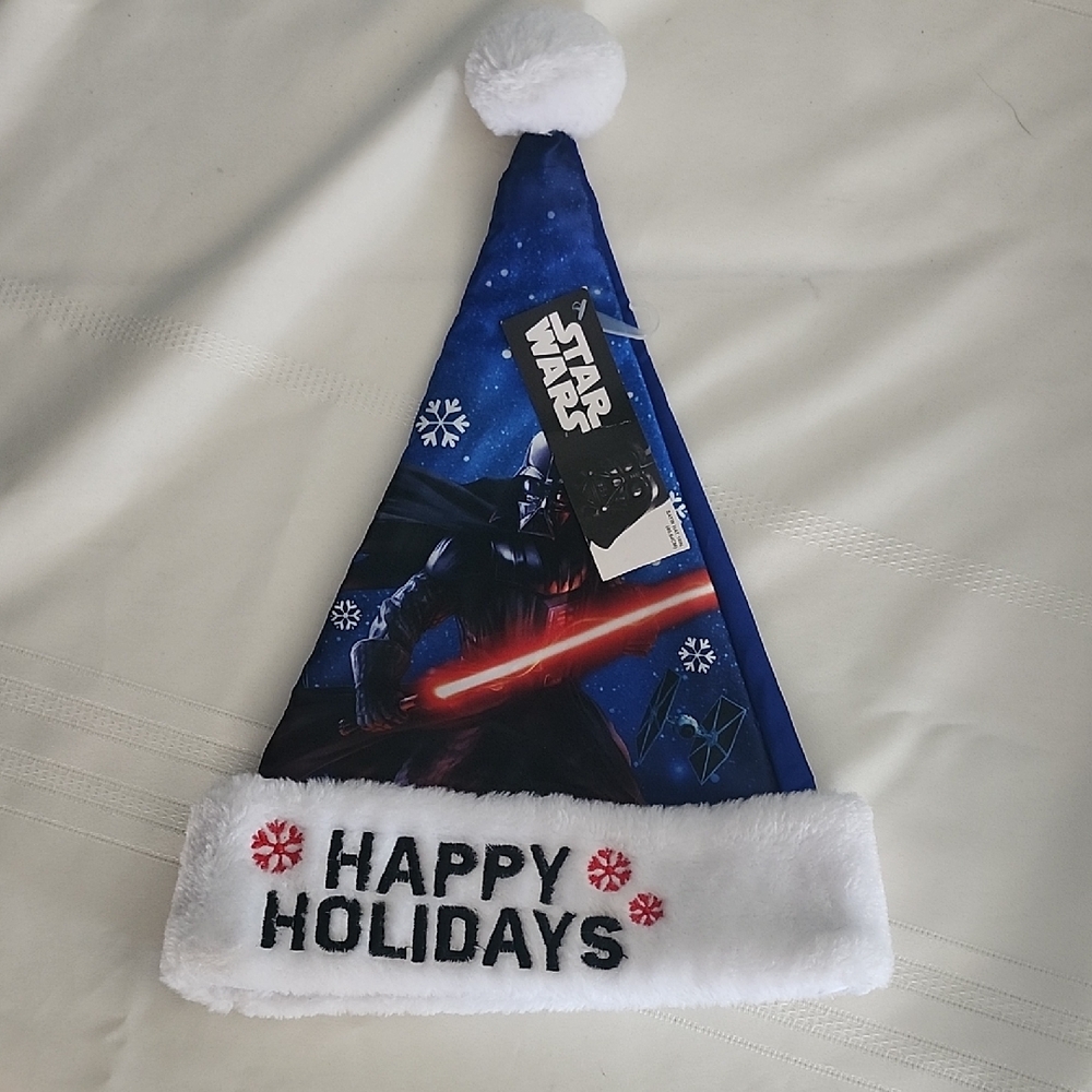 Star Wars Blue Darth Vader Holiday Hat with Red Lightsaber Accent
